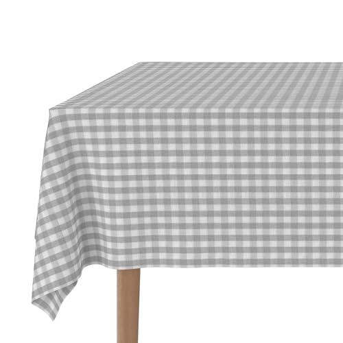 Martina Home – Vichy Teflon-Tischdecke – Soul Grey – 240 x 140 cm von Martina Home