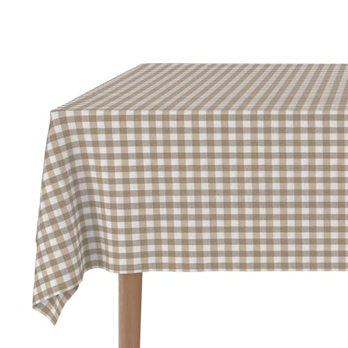 Martina Home Tischdecke mit Teflonbeschichtung Vichy, 250 x 140 cm, Taupe von Martina Home