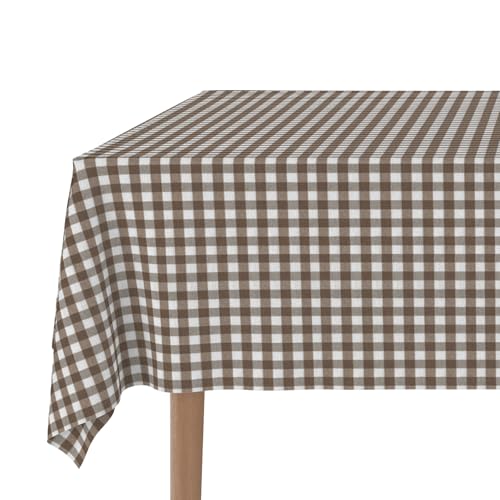 Martina Home - Vichy Teflon-Tischdecke - Braun - 260x140 cm von Martina Home