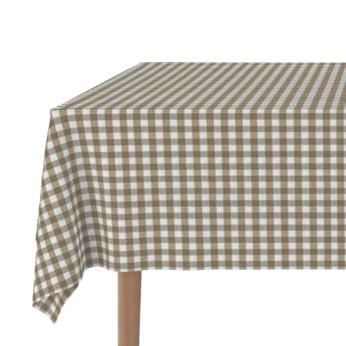 Martina Home - Vichy Teflon-Tischdecke - Leder - 260x140 cm von Martina Home