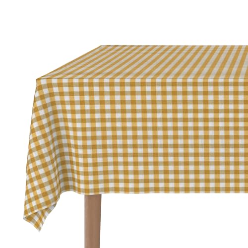 Martina Home - Vichy Teflon-Tischdecke - Gold - 300x140 cm von Martina Home