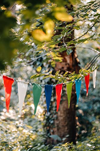 Wimpelkette Girlande wetterfestem Zeltstoff, 10m Wimpel Girlande süße Bunte Wimpelkette, farbenfrohe Wimpeln für Draußen 22.070 Wimpelkette Girlande wetterfestem Zeltstoff, 10m Wimpel Girlande süße Bunte Wimpelkette, farbenfrohe Wimpeln für Draußen 22.070 von Martinshof