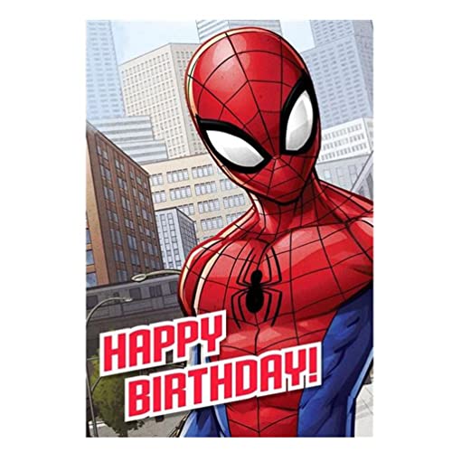 Marvel Spiderman Geburtstagskarte, Geschenkpapier und Anhänger-Set von Marvel