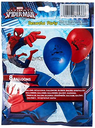 Procos 81536 - Latex-Ballons Spiderman Team Up, 8 Luftballons mit Motiv, Gast-Geschenk, Kinder-Geburtstag, Mottoparty, Karneval Procos 81536 - Latex-Ballons Spiderman Team Up, 8 Luftballons mit Motiv, Gast-Geschenk, Kinder-Geburtstag, Mottoparty, Karneval von Marvel