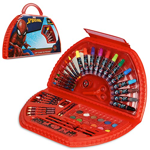 Spiderman Malset aus 49 PCS | Malkasten für Kinder in Transportbox | für Jungen ab 3 Jahren | bestehend aus Wasserfarben, Malstiften, Wachsfarben, Bleistiften | hochwertiger Malkoffer Spiderman Malset aus 49 PCS | Malkasten für Kinder in Transportbox | für Jungen ab 3 Jahren | bestehend aus Wasserfarben, Malstiften, Wachsfarben, Bleistiften | hochwertiger Malkoffer von Marvel