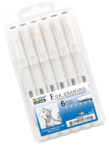 Marvy Uchida Technical Drawing Pens Fineliner, 6er Set Schwarz Marvy Uchida Technical Drawing Pens Fineliner, 6er Set Schwarz von Marvy Uchida