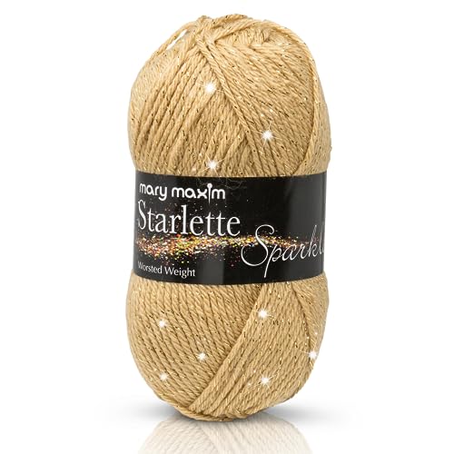 Mary Maxim Starlette Sparkle Garn "Topaz" | 4 mittelschweres Kammgarn für Strick- und Häkelprojekte | 98% Acryl und 2% Polyester | 4-fädig – 196 Yards Mary Maxim Starlette Sparkle Garn "Topaz" | 4 mittelschweres Kammgarn für Strick- und Häkelprojekte | 98% Acryl und 2% Polyester | 4-fädig – 196 Yards von Mary Maxim