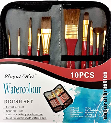 10 Pinsel für Wasserfarbe, 10 verschiedene Formen von Pinseln, mit Reisetasche. 10 Pinsel für Wasserfarbe, 10 verschiedene Formen von Pinseln, mit Reisetasche. von MaryamOvais