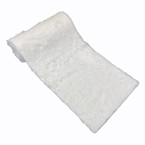 Marzoon Flauschiges Fellband 15 x 200 cm – Weicher Tischläufer in Felloptik – Kunstfell Dekoband für Tischdeko & DIY-Projekte (Weiß) von Marzoon