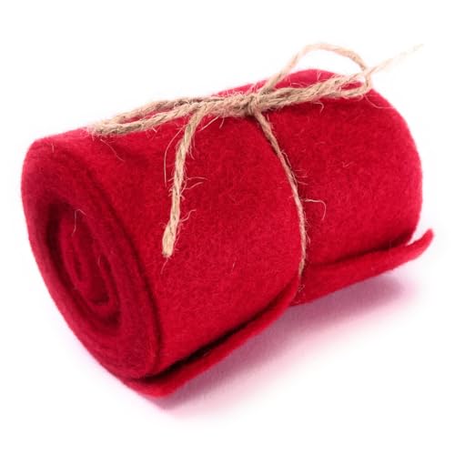 Marzoon 10 x 200 cm Rot Filzband – Dekoband Filz für Basteln, Nähen & Tischdeko – Deko-Momente & Bastelspaß – vielseitig einsetzbar von Marzoon