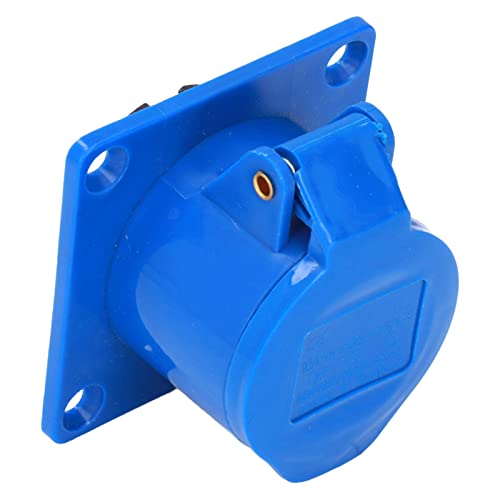MasYosh 3 Pin Verdeckter Industrieauslass, PC-Messingblau-CEE-Sockel mit Klemmen und Leitungsdruckbildschirmen für Electric Power Winery Workshop Camping Outdoor 220-250V IP44 (Typ 113) von MasYosh