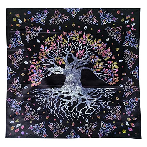 Tischdecke von Altaren, Tarotkarten, 64 x 64 cm, Hexerei Baum des Lebens, Tarotdecke, aus Samt, Baum des Lebens, für die Dekoration zu Hause von Maseaxi