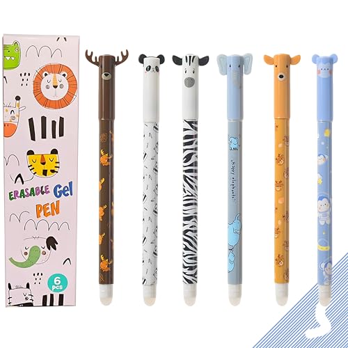 HUTRADE Radierbarer Kugelschreiber - 6 Stück Gelstifte Radierbar 0.5mm Blau Tinte Radierbare Stifte Mit Tierkopf, Präzises Schreiben, für Schulsachen Bürobedarf Studenten Geschenk HUTRADE Radierbarer Kugelschreiber - 6 Stück Gelstifte Radierbar 0.5mm Blau Tinte Radierbare Stifte Mit Tierkopf, Präzises Schreiben, für Schulsachen Bürobedarf Studenten Geschenk von HUTRADE