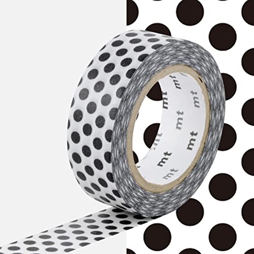Masking Tape Dekoratives Klebeband mit Punkten - Schwarz - 1,5 cm x 7 m von Masking Tape