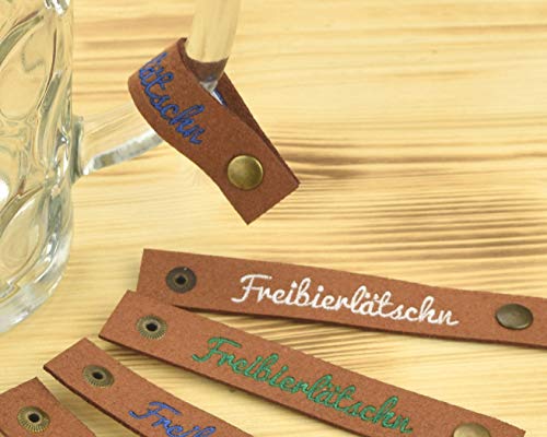 Henkelband 'Freibierlätschen' Bestickt - Stickfarbe wählbar - 1 Stück - Oktoberfest Maß Maßkrugband Henkelband 'Freibierlätschen' Bestickt - Stickfarbe wählbar - 1 Stück - Oktoberfest Maß Maßkrugband von Maßkrugband.de