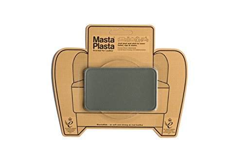 MastaPlasta Selbstklebende Premium Leder Reparatur Patch - Grau Leder - 10cm x 6cm. Sofortige Polsterung Qualität Patch für Sofas, Auto Interieur, Taschen, Jacken von MastaPlasta