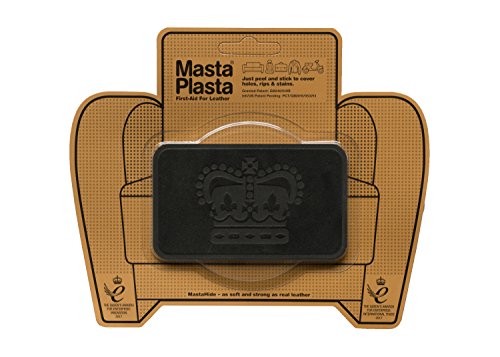MastaPlasta Premium Wildleder Flicken Selbstklebend - Schwarz Wildleder - 10cm x 6cm. Design: Krone. Dekoration oder Reparatur für Sofas, Autositze, Handtaschen, Jacken von MastaPlasta