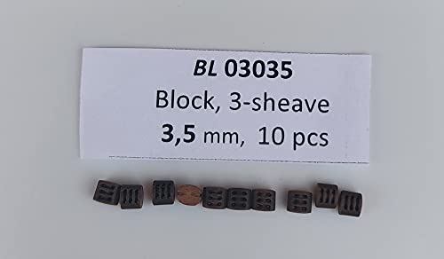 Master Korabel Bozzelli 3,5 mm Dreifach-Loch (Blocks 3 Sheave) - 10 Stück - Hochwertige Qualität von Master Korabel