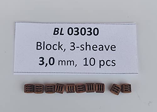 Master Korabel Bozzelli 3 mm Dreifach-Loch (Blocks 3 Sheave) - 10 Stück - Hochwertige Qualität von Master Korabel