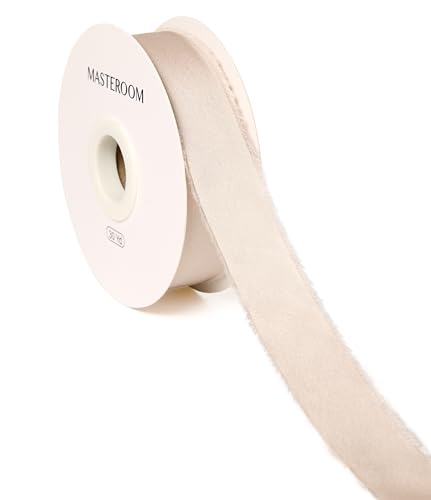 Seidensatinband, handgefertigt, ausgefranst, für Geschenkverpackungen, Hochzeitseinladungen, Brautsträuße, Heimdekoration, 2,5 cm x 27,7 m, helles Champagnerfarben Seidensatinband, handgefertigt, ausgefranst, für Geschenkverpackungen, Hochzeitseinladungen, Brautsträuße, Heimdekoration, 2,5 cm x 27,7 m, helles Champagnerfarben von Masteroom
