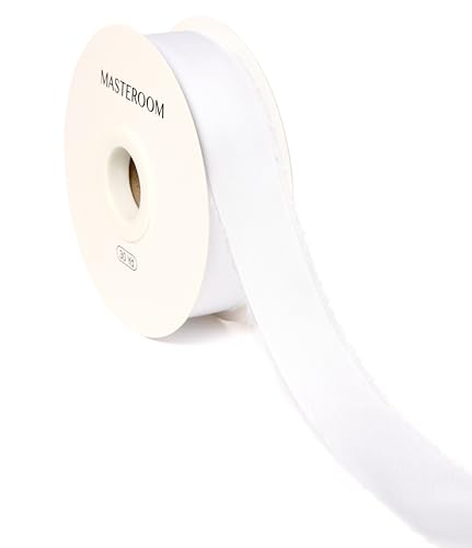 Weißes Seidensatinband, 2,5 cm x 27,7 m, handgefertigtes, ausgefranstes Chiffonband für Geschenkverpackungen, Hochzeitseinladungen, Brautsträuße, Heimdekoration Weißes Seidensatinband, 2,5 cm x 27,7 m, handgefertigtes, ausgefranstes Chiffonband für Geschenkverpackungen, Hochzeitseinladungen, Brautsträuße, Heimdekoration von Masteroom