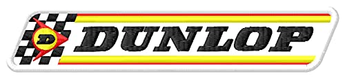 Dunlop Racing Flag Patch Racer Racing Motorrad Motorrad Motobike Aufnäher Parche Bordado Brodé Patch écusson Toppa Ricamata von Masterpatch