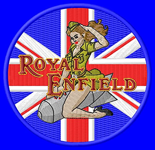 Royal Enf Pin Up Girl S Patch Motorrad Aufnäher parche Bordado brodé Patch écusson Toppa ricamata von Masterpatch