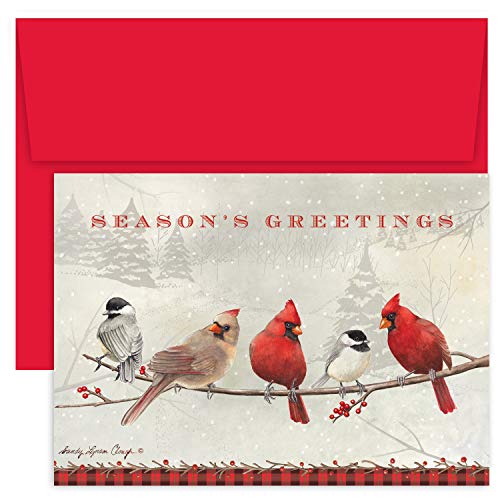 Masterpiece Studios Holiday Collection 930100 Weihnachtskarten mit Umschlägen, Kardinalen und Küken, 20 x 14,3 cm, 18 Stück von Masterpiece Studios