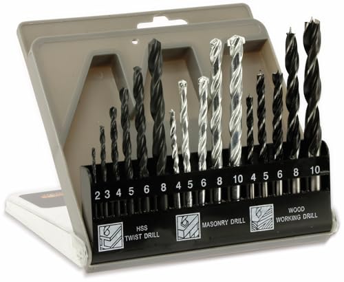 Kombi-Bohrer-Satz in Kunststoffbox, 2...10 mm, 16-teilig von Masterproof