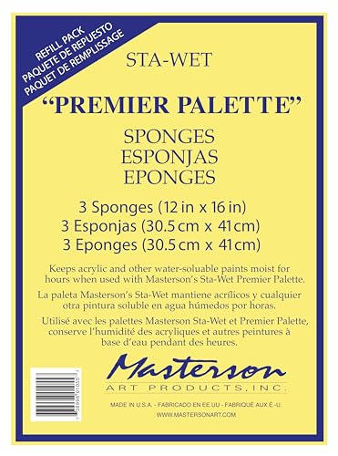 Masterson Sta-Wet - Nachfuellschwamm - Fuer Sta-Wet Premier Palette - 3 Stueck von Masterson