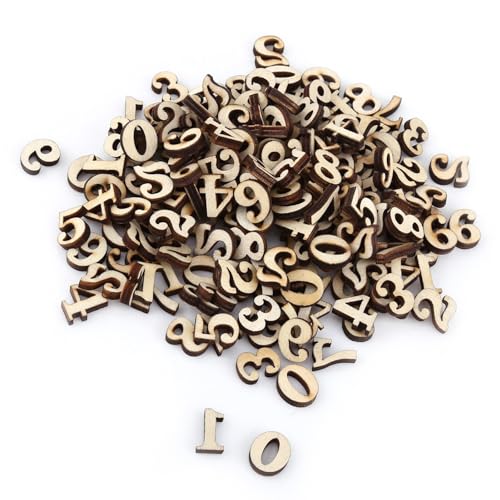 200 Pcs Gemischtes Holz a z Buchstaben 0 9 Zahlen Unbefragte Decoationen Kinder Frühes Lernen, aus Holzmaterial, Sicher und für Handwerks (Figur) von Masyrt
