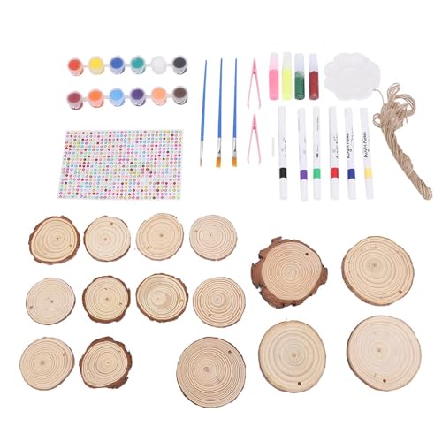 Kinder Holzmalerei Handwerkskit Die Kinder Holz DIY Craft Kit, Glühen in den Dunklen Holzscheiben mit Malerei Bastelaktivitäten für Junge und Mädchen über 3 Jahre Alt von Masyrt