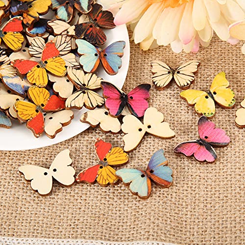 Masyrt 100pcs Holzknöpfe DIY Bastelannähtezubehör Scrapbooking Decor (21 * 27 mm) von Masyrt