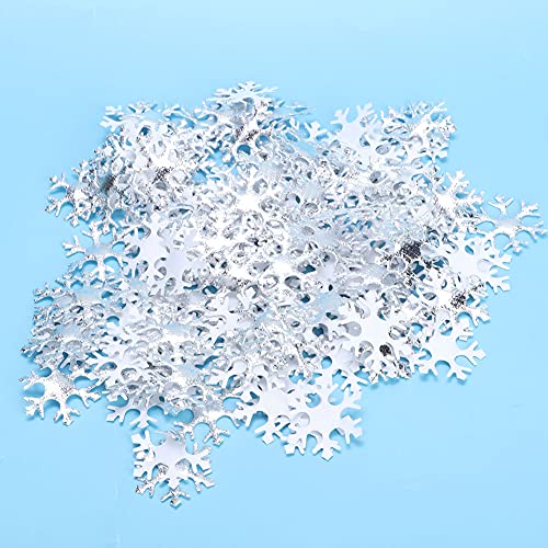 Masyrt 200 PCs Silber Schneeflocken Konfetti, Flauschige Party-Dekoration Schneeflocken für Weihnachten und Hochzeit, Bestehend aus Nicht Gewabtem Stoff, Exquisit mit Guter Form, Hoher (Silber) von Masyrt