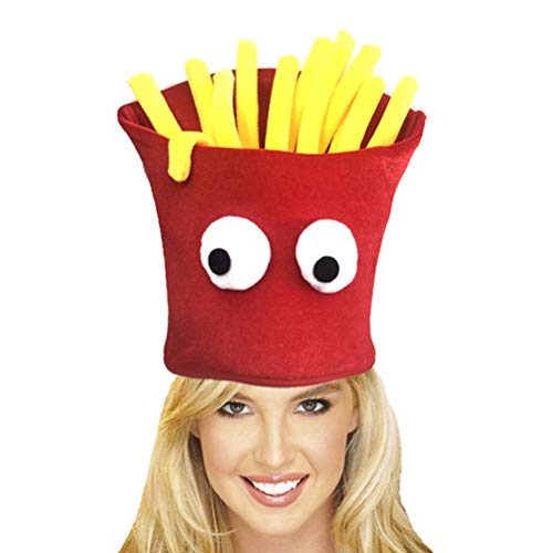 Masyrt Halloween French Pommes Pommes Hut,Französische Fored Fast Food Hut,Französisch Fry Novelty Food Carnival Weihnachtsfeier Dress Up Kostümzubehör für Halloween Partys (Wie gezeigt) von Masyrt