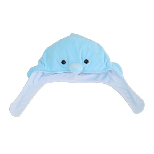 Masyrt Kopfbedeckungsdelphin, Cartoon Plüschhut für Winterparty mit Blauem Delphinform -Design, PP -Baumwolle, Blau, 33 X 21 Cm, 60 G, Elastisch, Weich und Komfortabel, Gesunde Masyrt Kopfbedeckungsdelphin, Cartoon Plüschhut für Winterparty mit Blauem Delphinform -Design, PP -Baumwolle, Blau, 33 X 21 Cm, 60 G, Elastisch, Weich und Komfortabel, Gesunde von Masyrt
