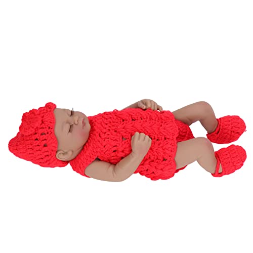 Masyrt Lifelike Babypuppe, 10 Zoll Weiches Silikon Neugeborenes Kleinkindpuppe mit Schönen Kleidern, Kinderspielzeug (10 -Zoll -Augen geschlossener schwarzer Junge) von Masyrt
