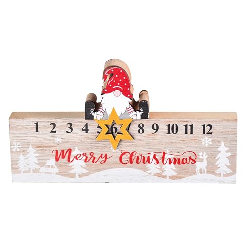 Masyrt Weihnachtsholz Adventskalender 12 Tage Weihnachten Countdown -Kalender Holz Dekorative Weihnachtskalender Tabletop Dekoration für Home Office Masyrt Weihnachtsholz Adventskalender 12 Tage Weihnachten Countdown -Kalender Holz Dekorative Weihnachtskalender Tabletop Dekoration für Home Office von Masyrt