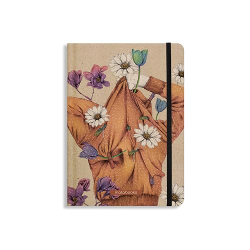Matabooks – Nachhaltiges A5 Notizbuch/Tagebuch/Bullet Journal/Schreibheft/Notebook aus Süßgraspapier – Nari Farbe: Apricot Orange (punktiert) von Matabooks