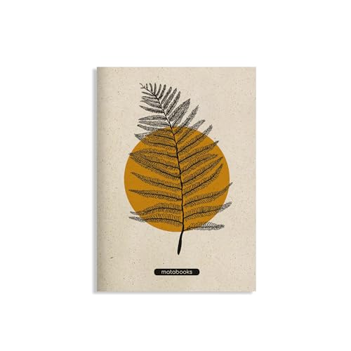Matabooks, nachhaltige und vegane Notizbücher A5 Notizheft aus Graspapier, Maya, 40 Seiten, Natur, Handmade, Made in Germany (Orange) von Matabooks