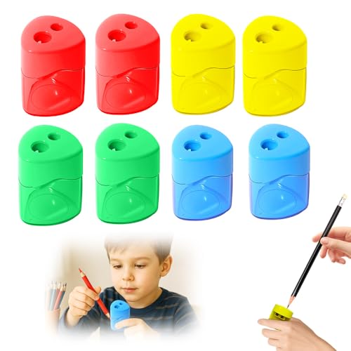 Anspitzer mit Behälter, Spitzer mit Dose, Dosenspitzer Dicke und Dünne Stifte 4 Farben (#A-8pcs) von Matame