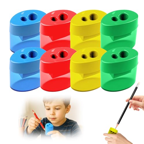 Anspitzer mit Behälter, Spitzer mit Dose, Dosenspitzer Dicke und Dünne Stifte 4 Farben (#B-8pcs) von Matame