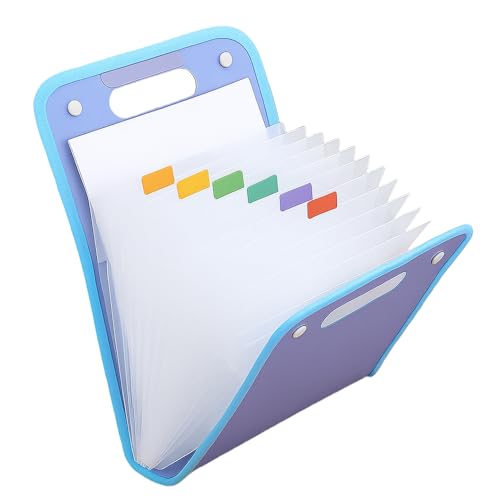 Fächermappe mit 13 Fächer, Zeugnismappe Mädchen Jungen,Ordnungsmappe Dokumententasche Mappe Organizer für Büro Hause Schule Dokumente (Blau) von Matame