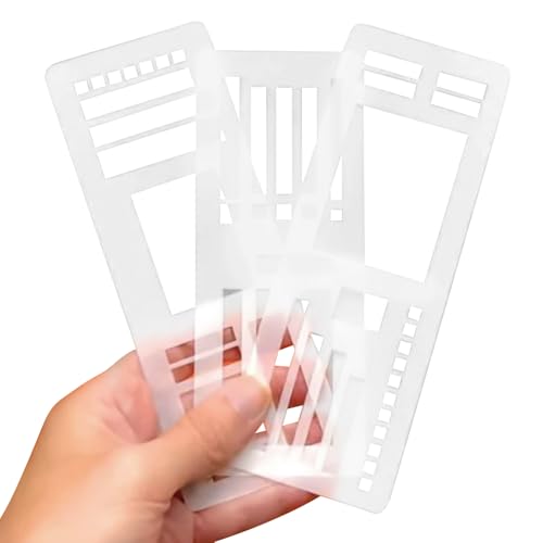 Handmade Flexible Record Template, 3PCS Planner Stencil Set, Wiederverwendbare Stencil Schablonen,Zeichenschablone für Scrapbooking,Kartenbasteln und DIY-Kunstprojekte (2 set) von Matame