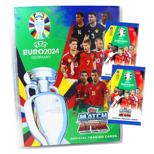 Topps UEFA Euro 2024 Germany Match Attax Karten - EM Sammelkarten - Auswahl (1 Mappe + 2 Booster) von Match Attax
