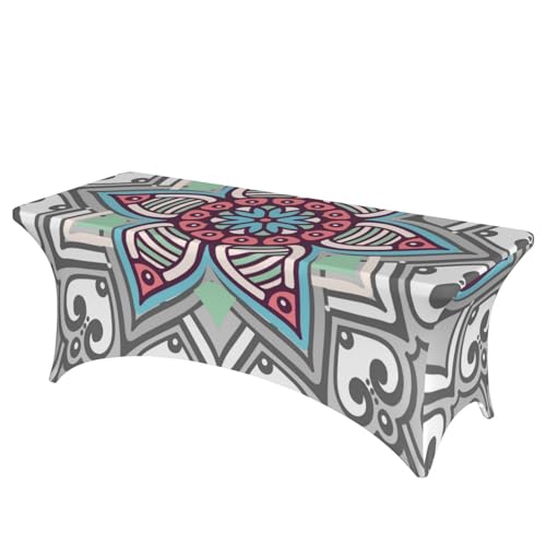 Mateju Böhmen Tischhusse 4/6/8 Fuß, Elasthan Tischdecke Rechteckige Tisch Hussen Polyester Spanntischdecke für Hochzeit Party Küche Dekoration Feiern (Grau,122x75x65cm) von Mateju
