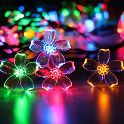 Mateju LED Lichterkette Außen Solar, Solar Lichterkette Aussen mit Fernbedienung 8 Modi Outdoor Solarlichterkette für Innen, Garten, Terrasse, Balkon, Hochzeit, Blumen (Bunt,5M/20LED) von Mateju