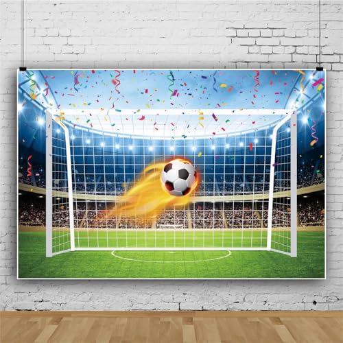 Mateju Party Dekoration, Fußball Drucken Fotoleinwand Hintergrund, Vinyl Geburtstag Fotohintergrund Tuch, Poster Foto Stand Hintergrund, Geburtstagsdeko (210x150 cm,Fußball 8) von Mateju