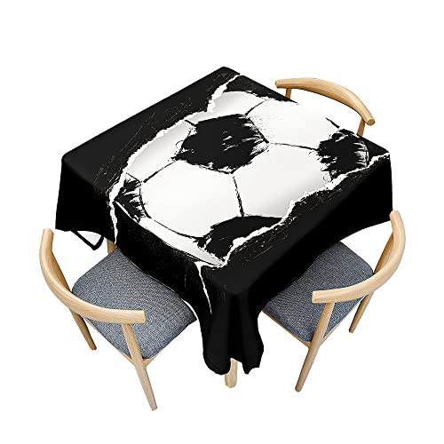 Mateju Platz Tischdecke, Abwaschbar Gartentischdecke Outdoor Indoor Tischdecke Polyester Tischdecken Tischtuch, Tisch Schutz für Geburtstag Hochzeit Festival (100x100cm,Beschädigt Fußball) von Mateju