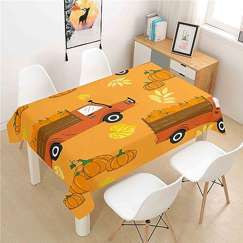Mateju Rechteckig Tischdecke, 3D-Kürbis-Druck Tischdecke Abwaschbar Splash und Stain Tischtuch, Gartentischdecke Tisch Schutz für Speisesaal, Küche (Kürbis 1,140x220cm) von Mateju